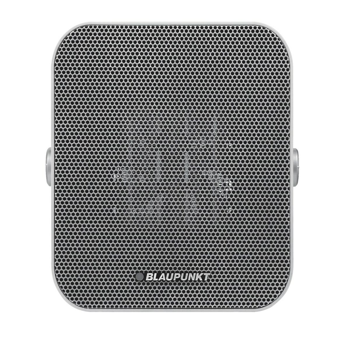 Altoparlante quadrato con parte anteriore a rete. Logo Blaupunkt in basso.