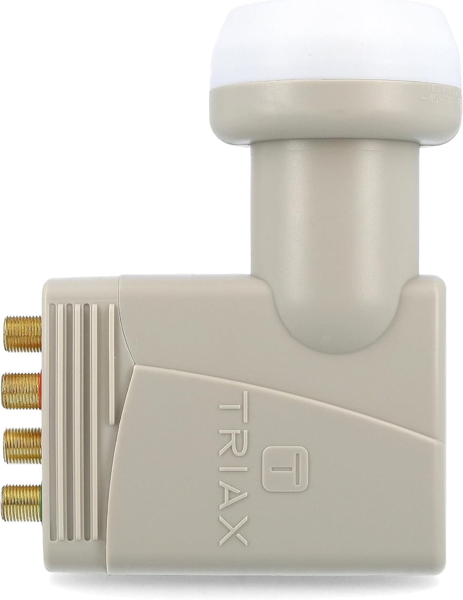 Ein Satellitenempfänger mit mehreren Anschlüssen, gekennzeichnet mit dem Markennamen TRIAX.