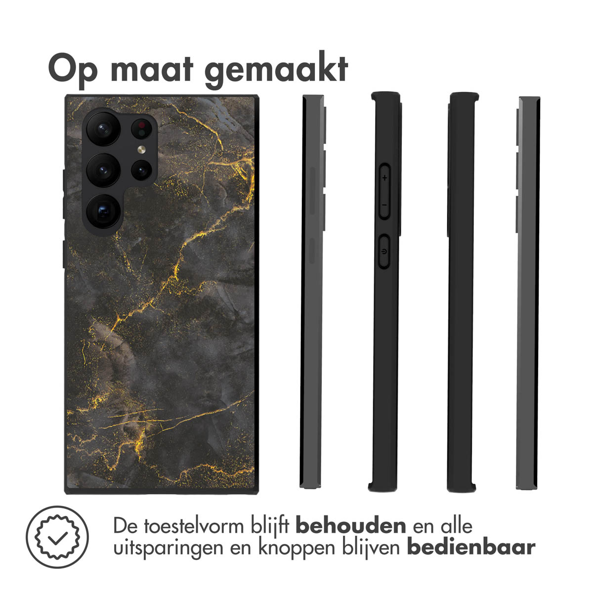 Handyhülle mit Marmordesign. Mehrere Ansichten der Handyhülle.