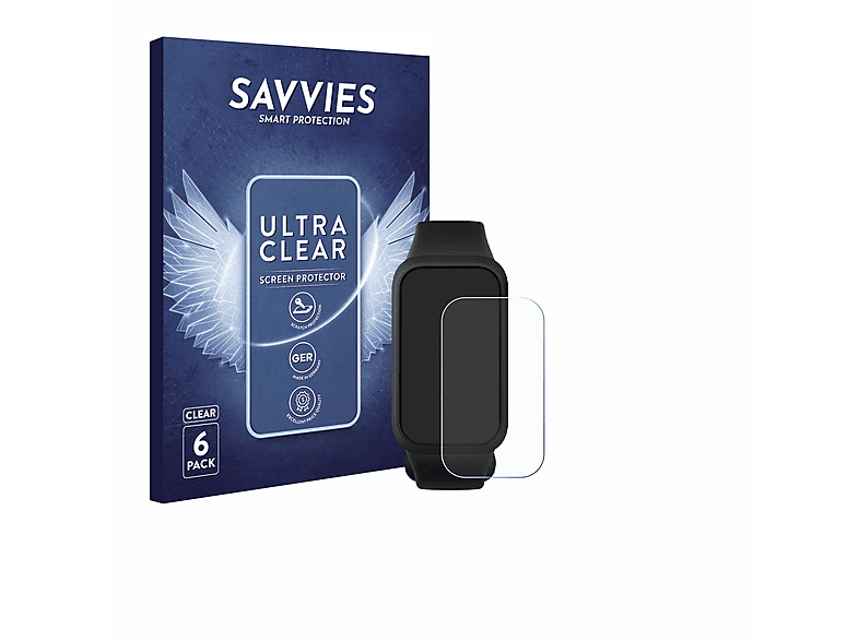 SAVVIES 6x klare Schutzfolie (für Xiaomi Smart Band 9 Active)