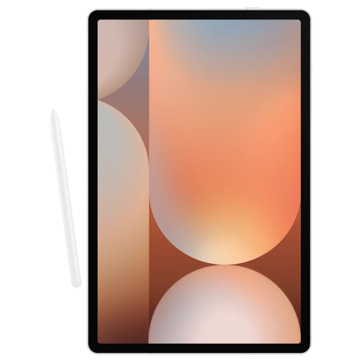 Une tablette avec un stylet, montrant une image abstraite sur l'écran.