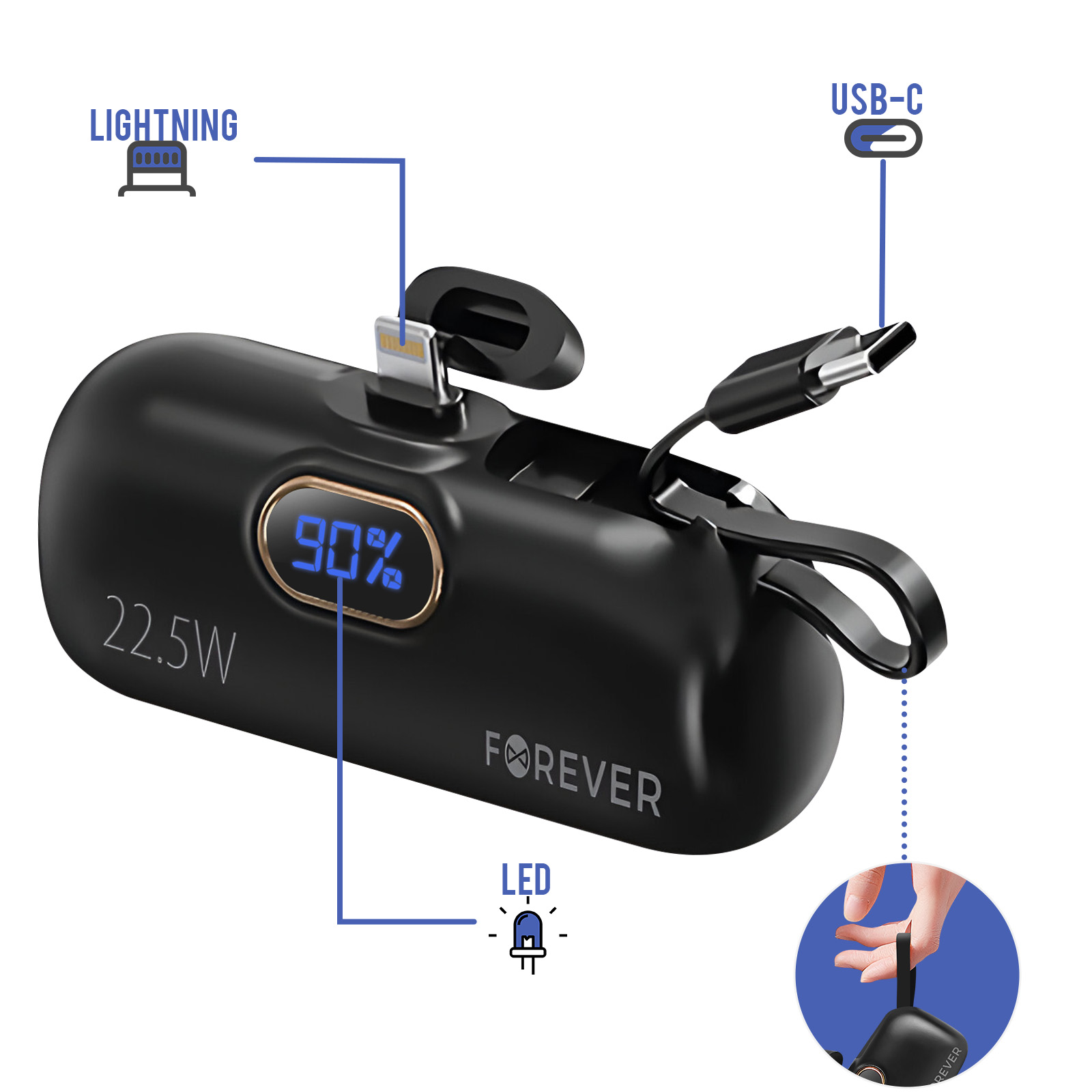 Schwarzes Headset mit Mikrofon und USB-Anschlusskabel.