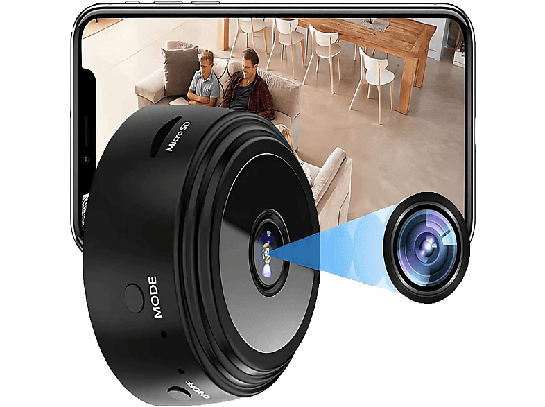 PNUATICM kabellos, Mini Überwachungskamera, Schwarz | MediaMarkt