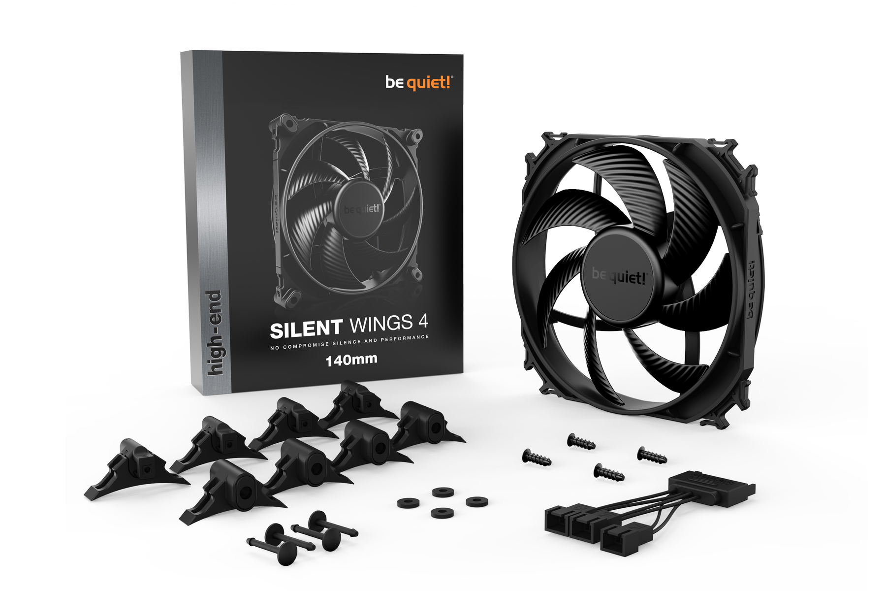 Ventola per computer con scatola, accessori e viti. Silent Wings 4 nero del marchio be quiet!.