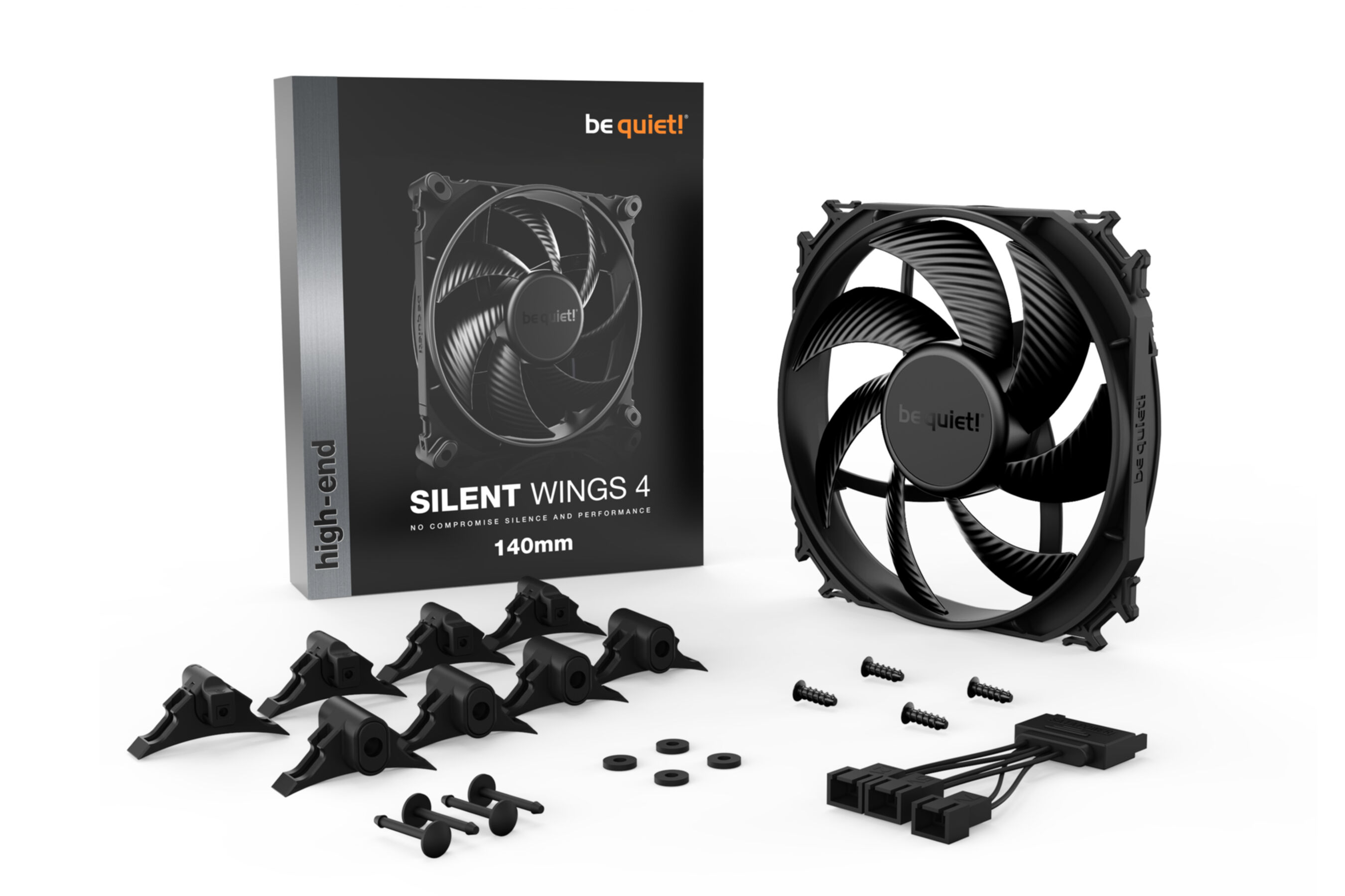 Ventola per computer con scatola, accessori e viti. Silent Wings 4 nero del marchio be quiet!.