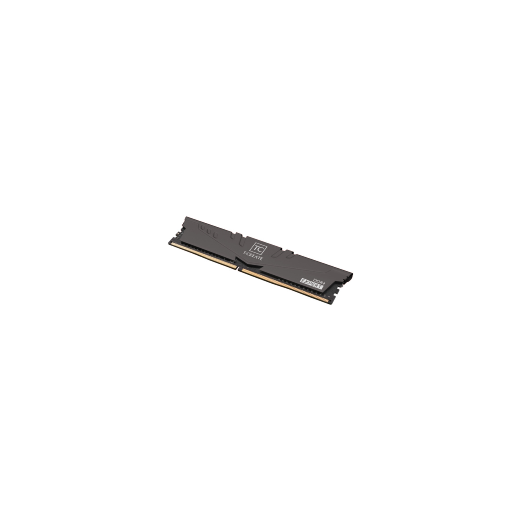 Un'asta RAM grigia con sfondo bianco. Ha il testo "TC CREATE" e "DDR4".