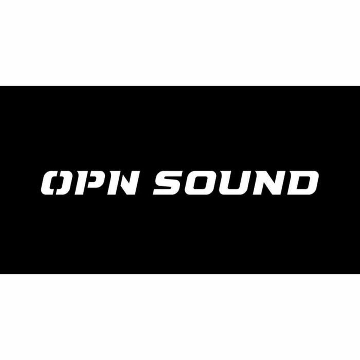 Logotipo OPN SOUND en fuente blanca sobre fondo negro.