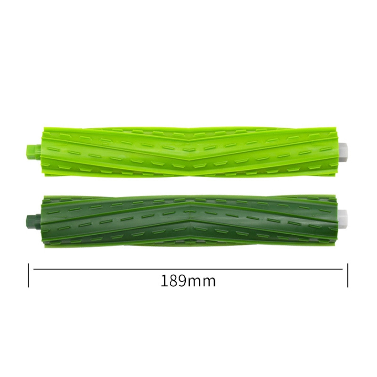 Dwa zielone wałki szczotki do odkurzacza. Długość 189 mm.