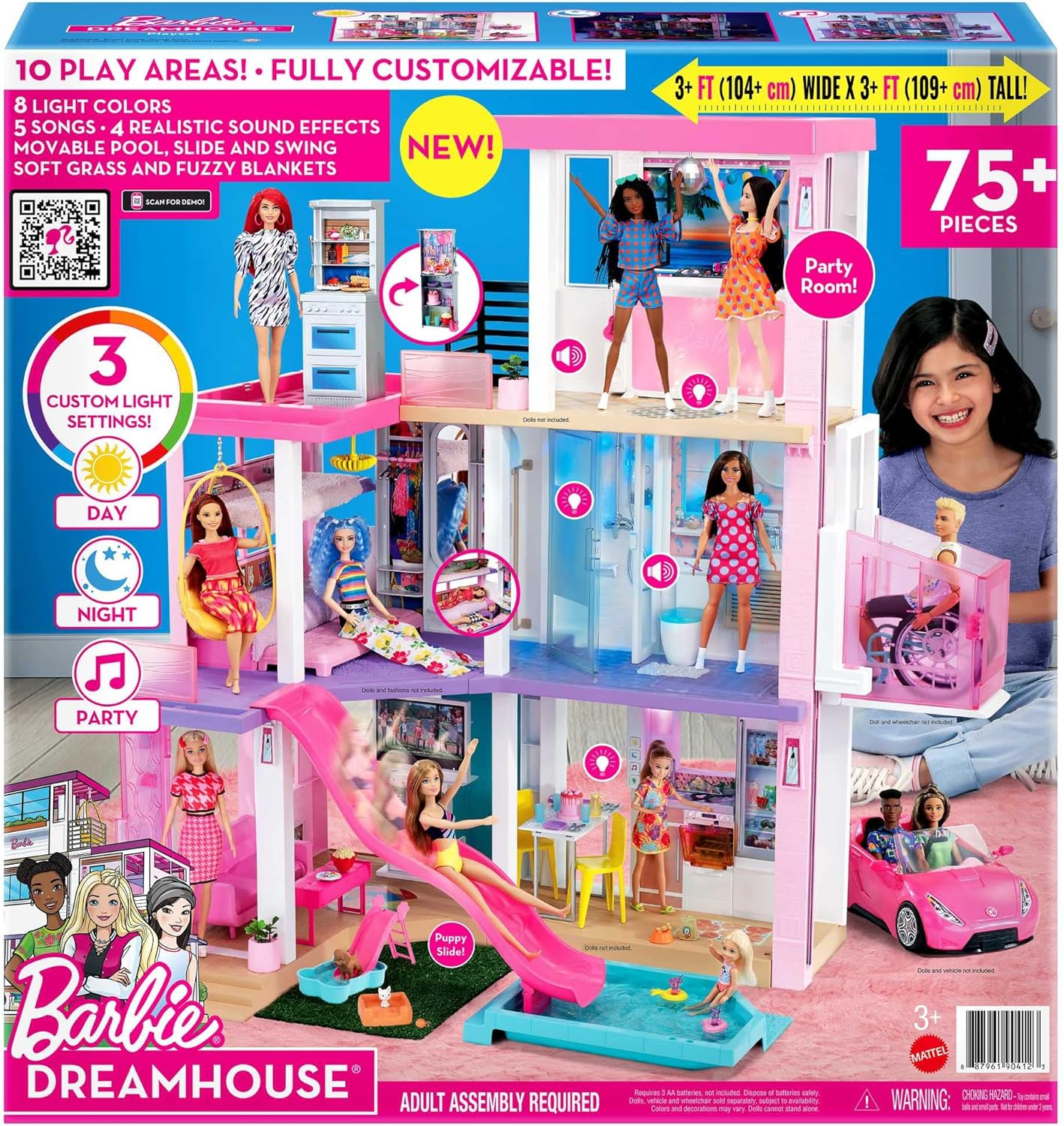 Ein Barbie Dreamhouse Spielset mit Puppen und Zubehör.