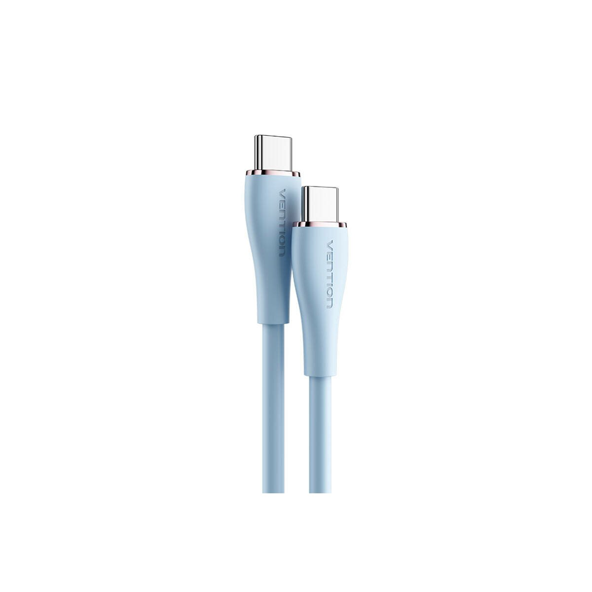 Light blue USB-C charging cable. Two ends are visible, with the Vention logo on the cable.