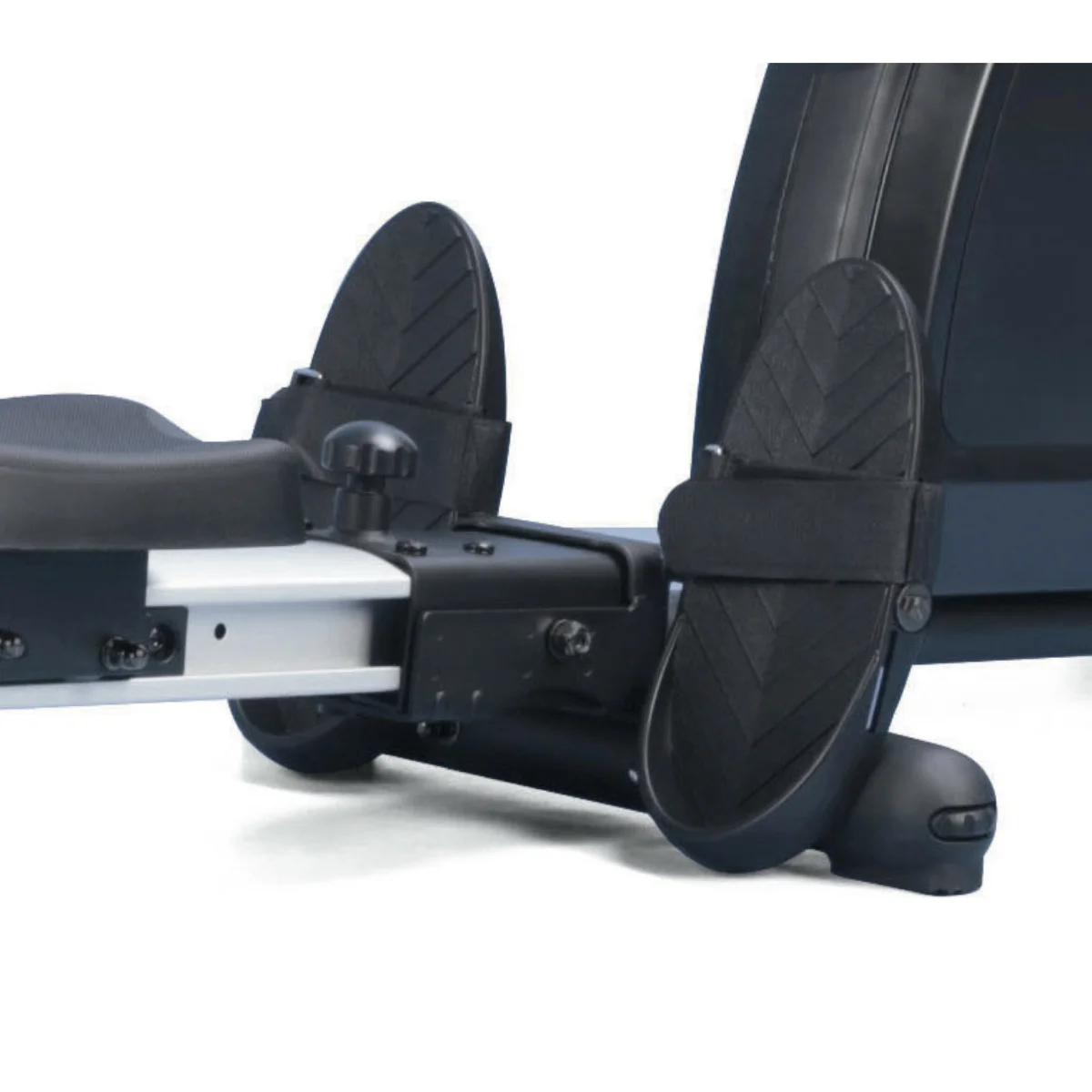 Exercise equipment, closeup of footrests.