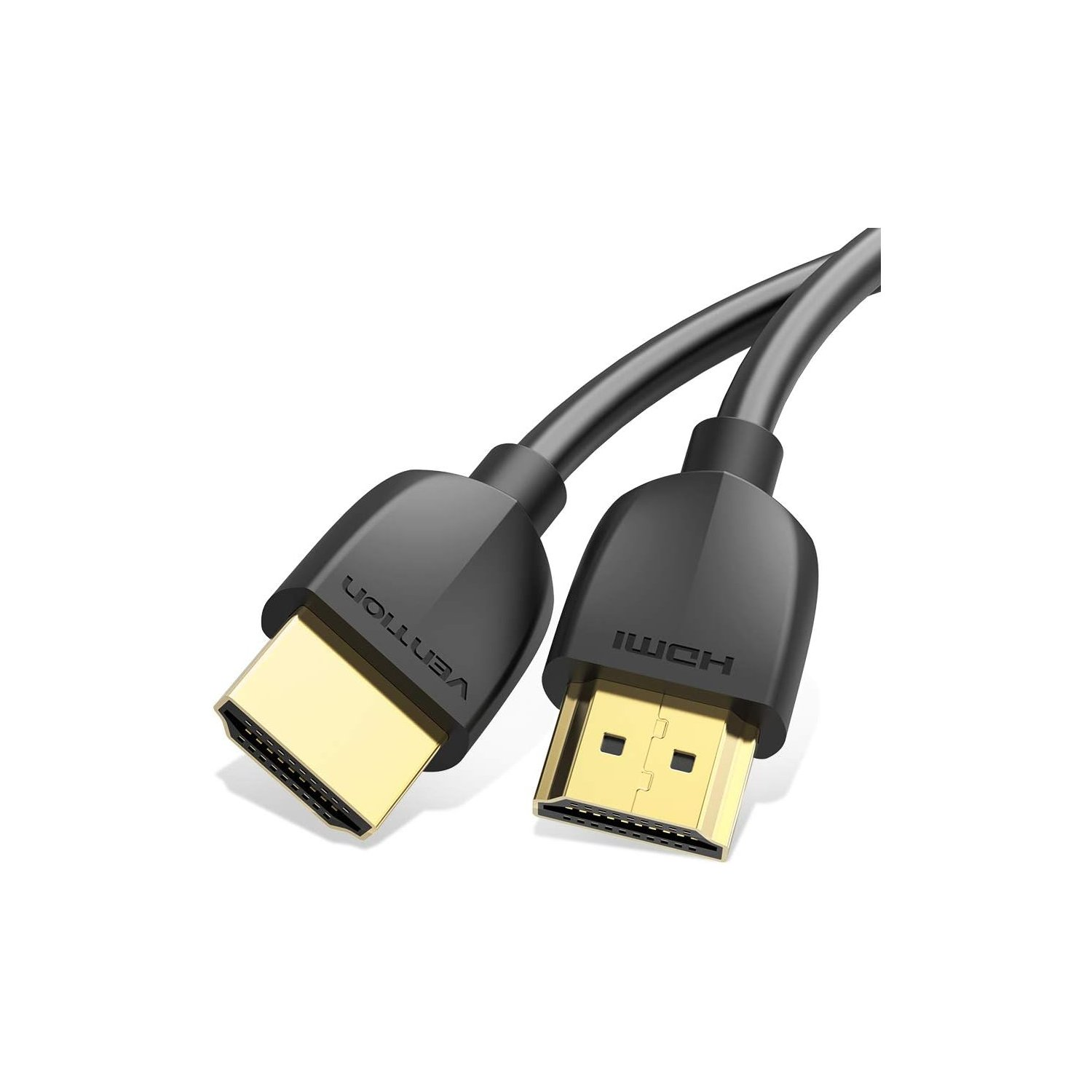 Due cavi HDMI, neri con connettori dorati. Marchio: Vention.