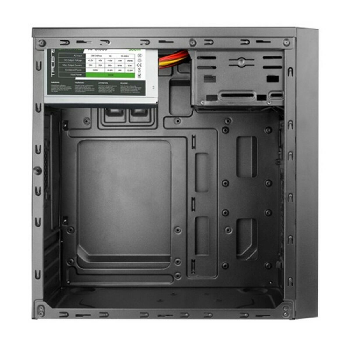 Interno del case del computer con componenti visibili.