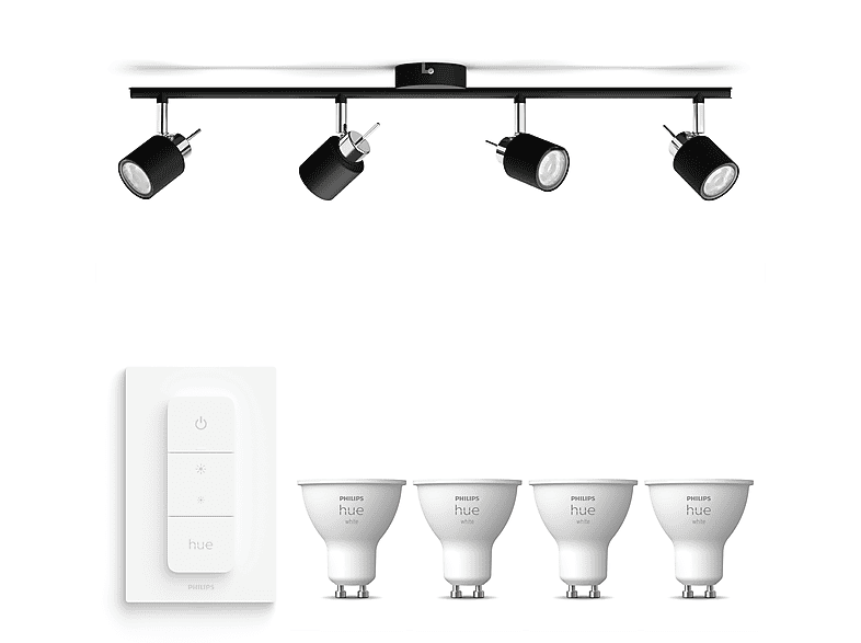Philips Hue Buckram opbouwspot 3x5W zwart incl. switch en