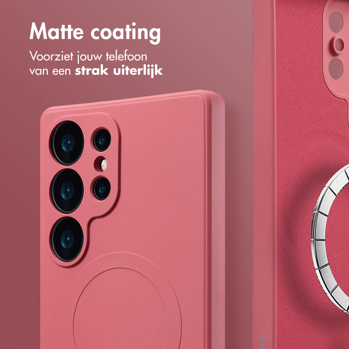IMOSHION Color Backcover met MagSafe - Geschikt voor Samsung Galaxy S25 Ultra - Telefoonhoesje voor Samsung Samsung Galaxy S25 Ultra Roze