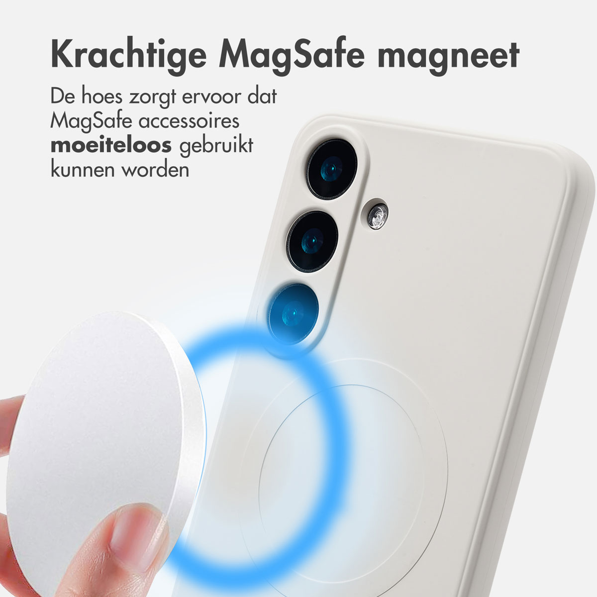 IMOSHION Color Backcover met MagSafe - Geschikt voor Samsung Galaxy S25 Plus - Telefoonhoesje voor Samsung Samsung Galaxy S25 Plus Beige