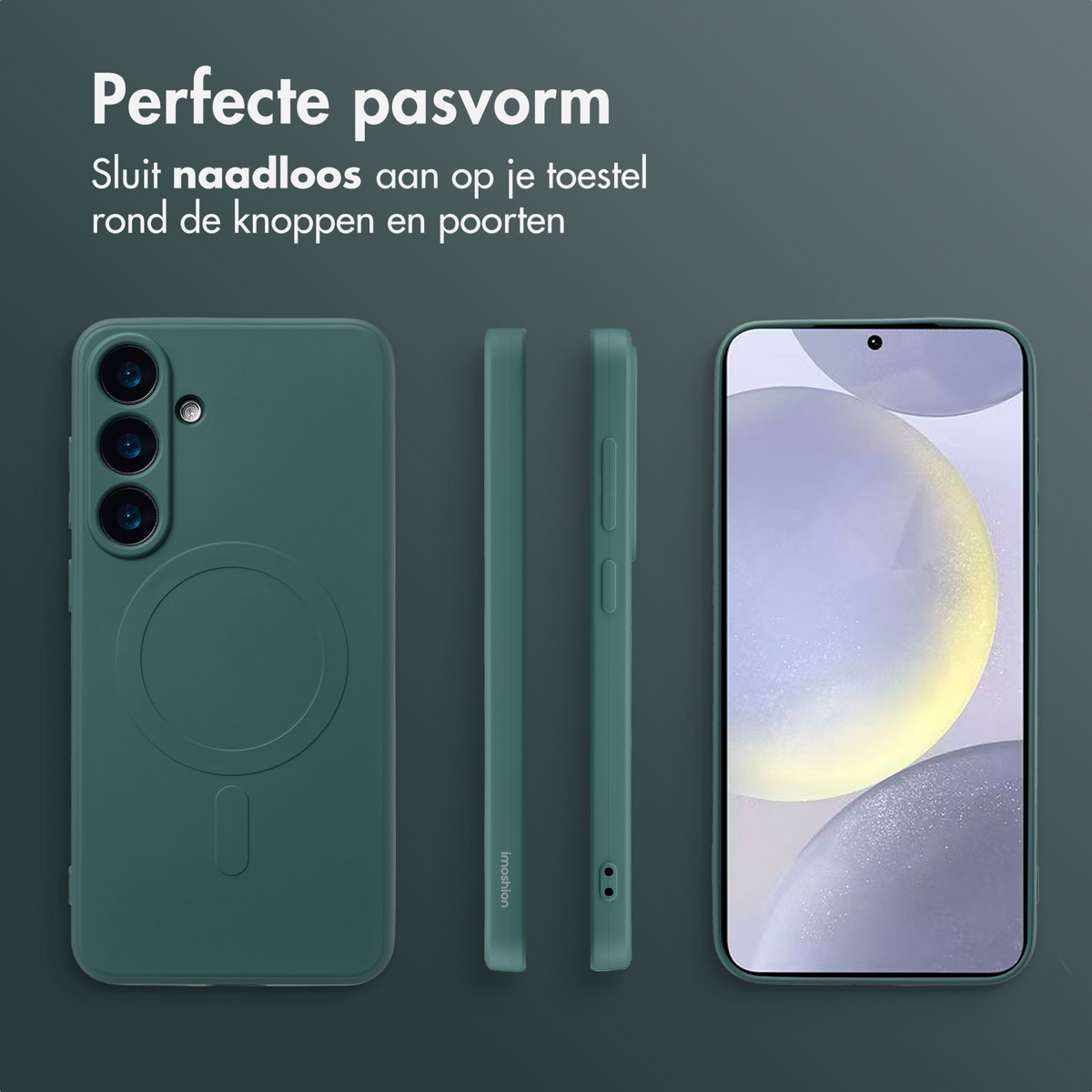 IMOSHION Color Backcover met MagSafe - Geschikt voor Samsung Galaxy S25 Plus - Telefoonhoesje voor Samsung Samsung Galaxy S25 Plus Donkergroen