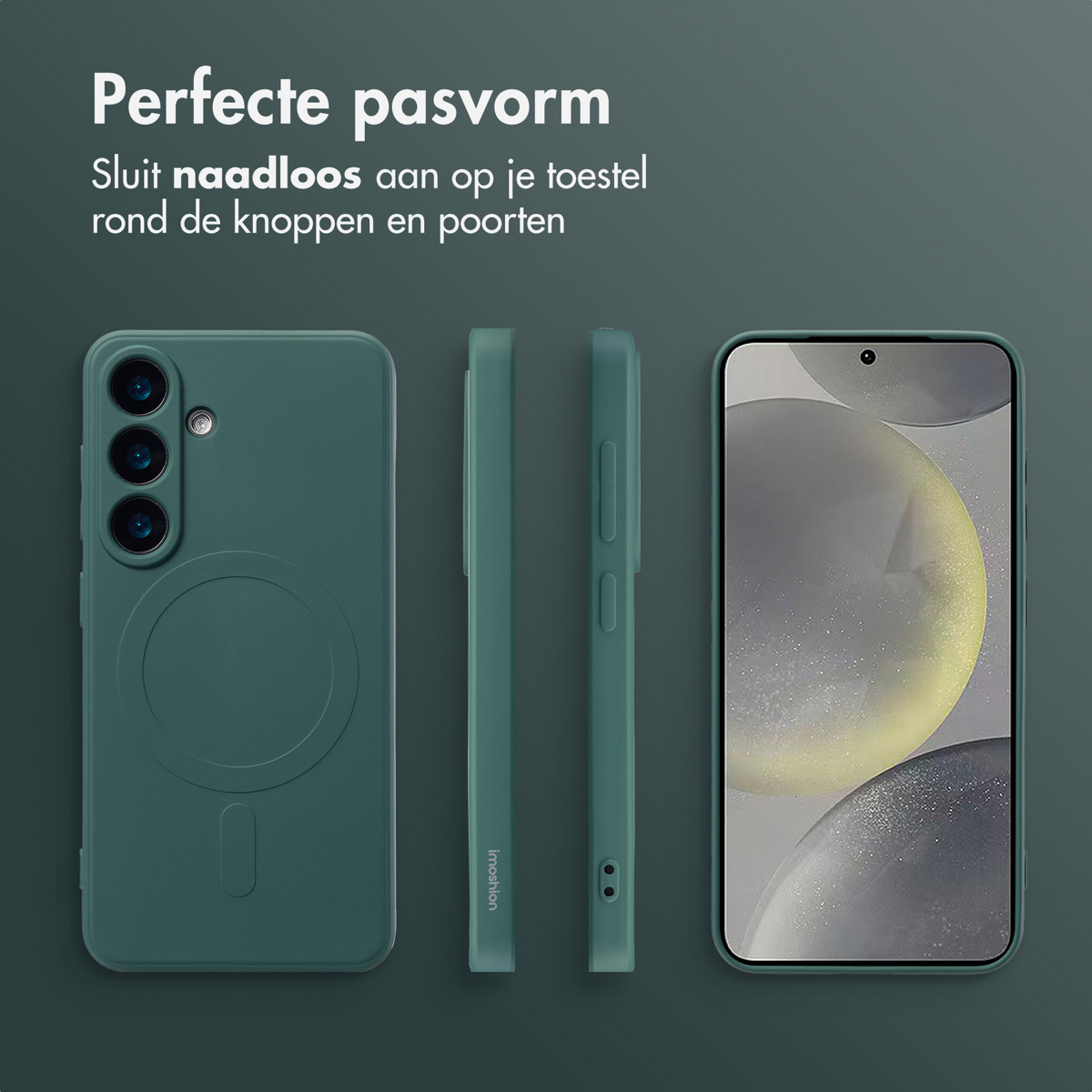 IMOSHION Color Backcover met MagSafe - Geschikt voor Samsung Galaxy S25 - Telefoonhoesje voor Samsung Samsung Galaxy S25 Donkergroen