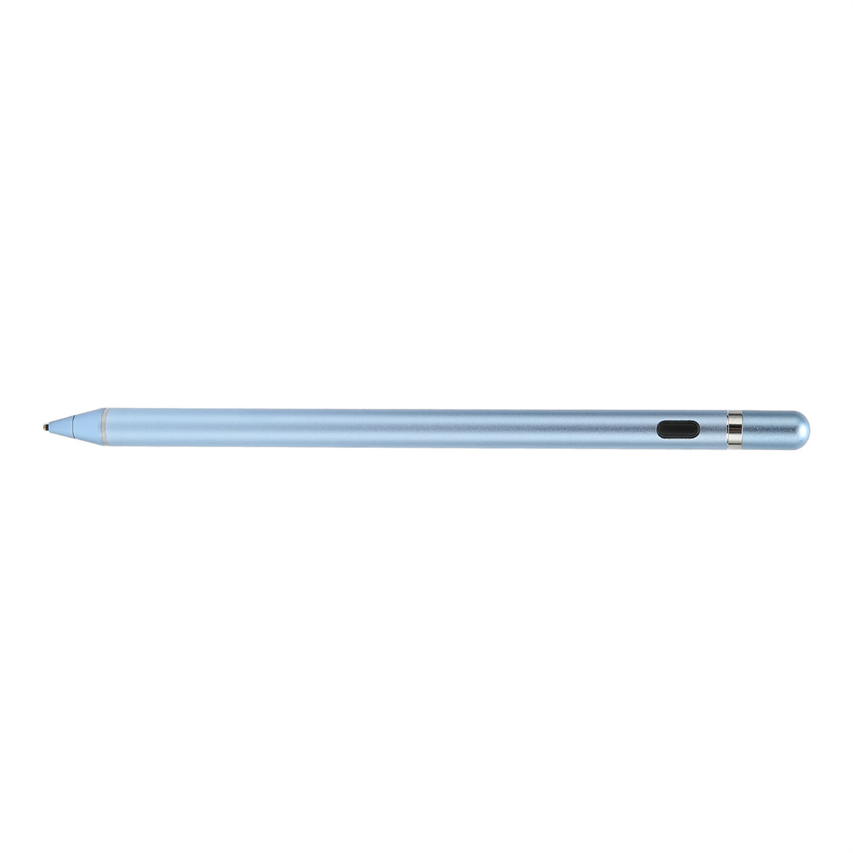 Hellblauer Stylus-Stift auf weißem Hintergrund.