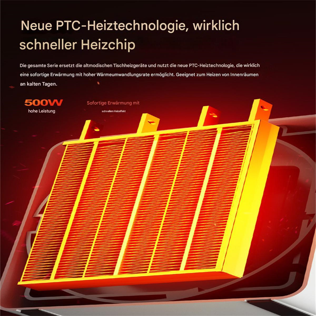 Ein rotes und gelbes Heizelement mit gitterartigem Design.
