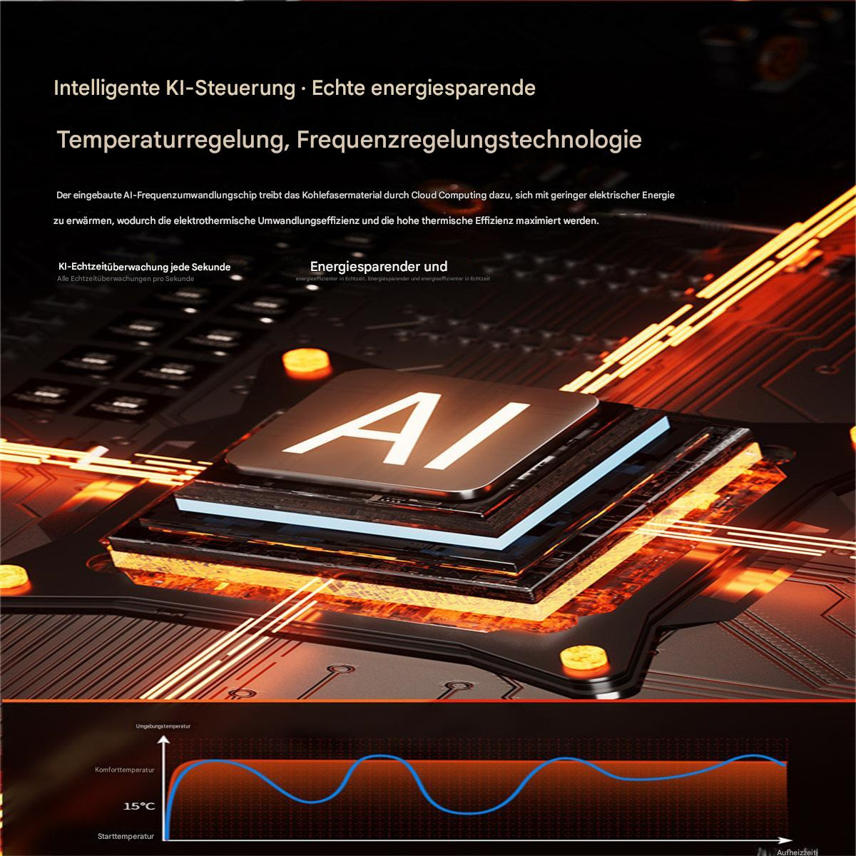 Ein abstraktes Bild einer elektronischen Leiterplatte mit hervorgehobenem KI-Element.