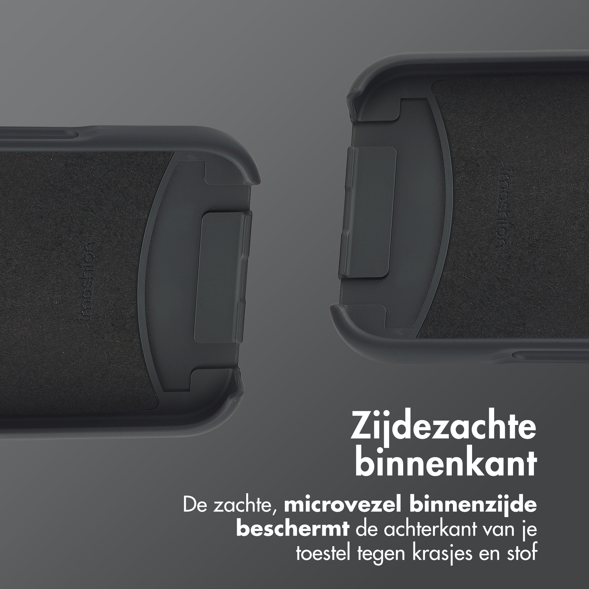 Intérieur de l'étui de téléphone, doublure en microfibre douce.