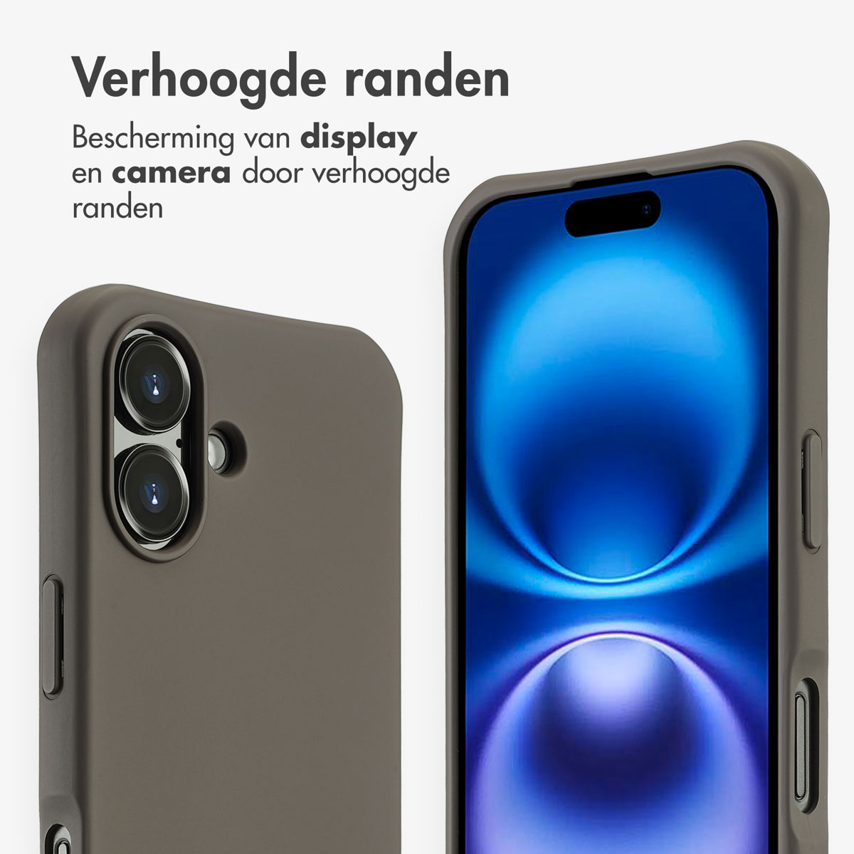 IMOSHION Backcover con cordino staccabile Cover per Apple iPhone 16, Marrone