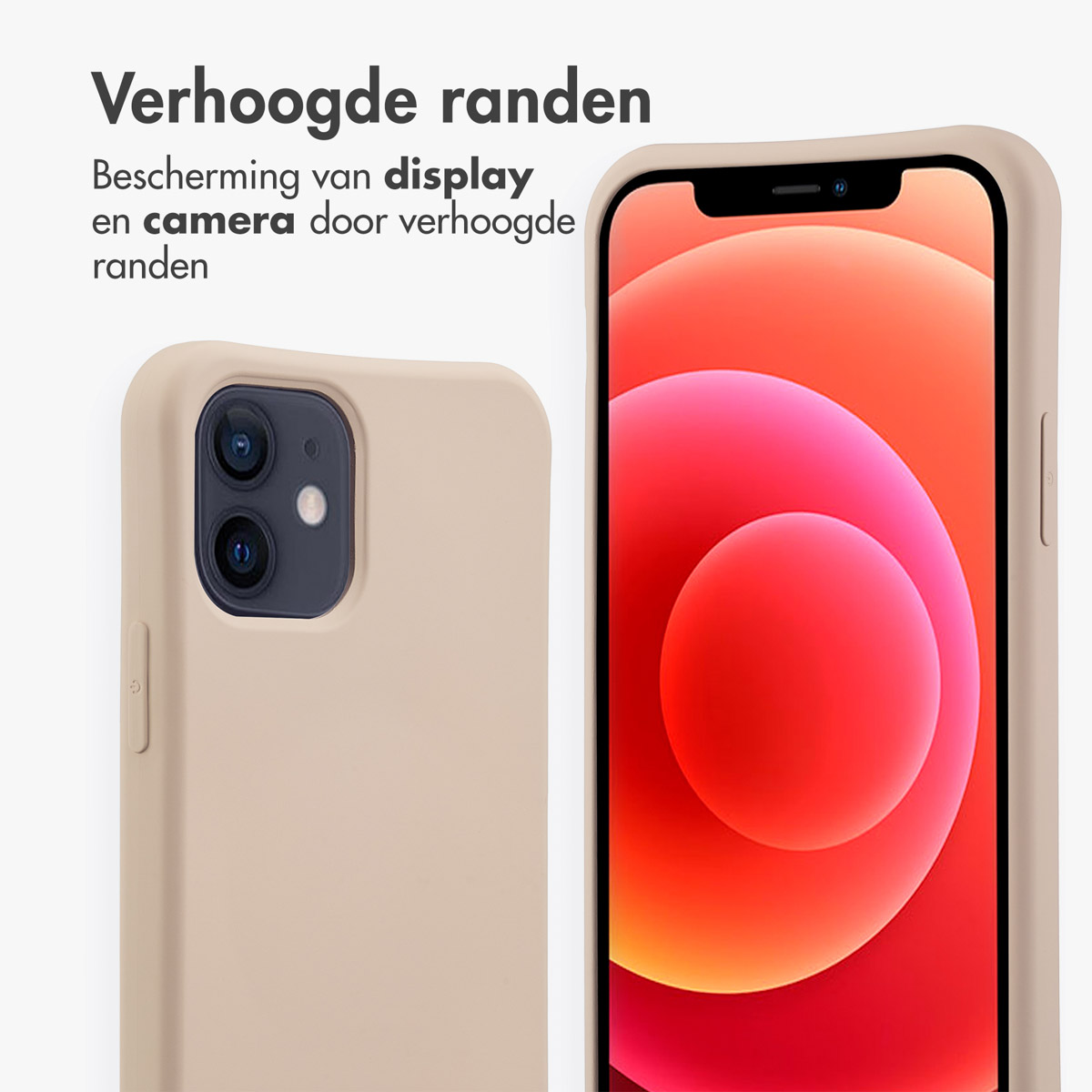 IMOSHION Coque avec lanière compatible avec iPhone 12/ iPhone 12 Pro Étui de Téléphone voor Apple iPhone 12/ iPhone 12 Pro Beige