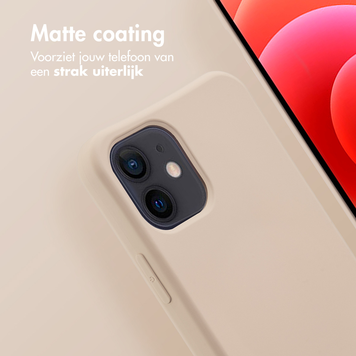 IMOSHION Coque avec lanière compatible avec iPhone 12/ iPhone 12 Pro Étui de Téléphone voor Apple iPhone 12/ iPhone 12 Pro Beige
