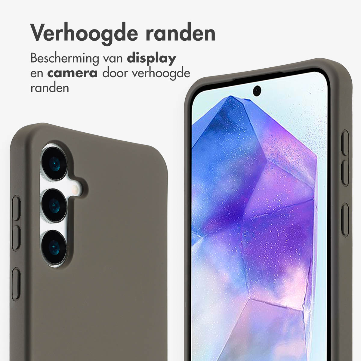 IMOSHION Color Backcover met afneembaar koord - Geschikt voor Samsung Galaxy A55 - Telefoonhoesje Bruin