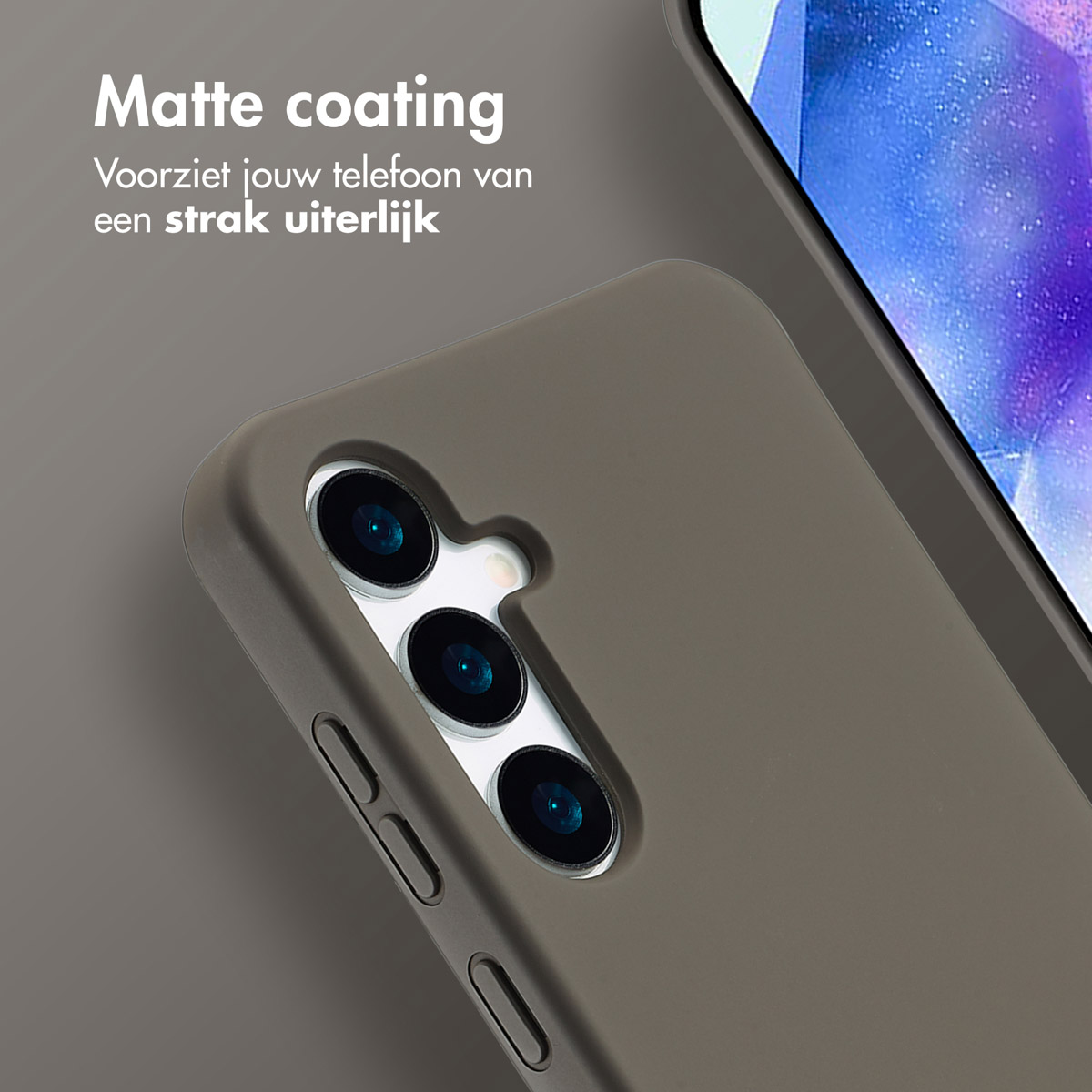 IMOSHION Color Backcover met afneembaar koord - Geschikt voor Samsung Galaxy A55 - Telefoonhoesje Bruin