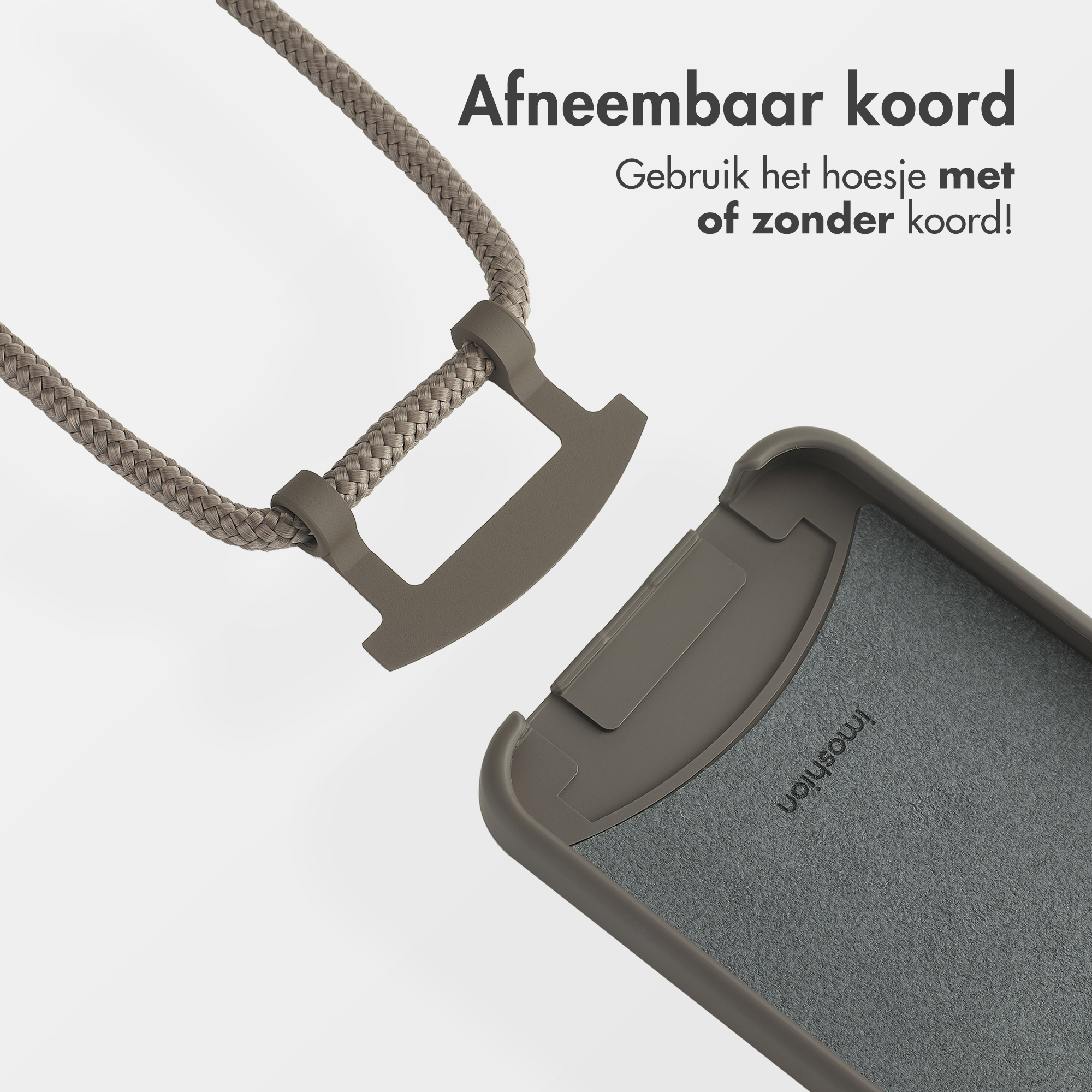 IMOSHION Color Backcover met afneembaar koord - Geschikt voor Samsung Galaxy A55 - Telefoonhoesje Bruin