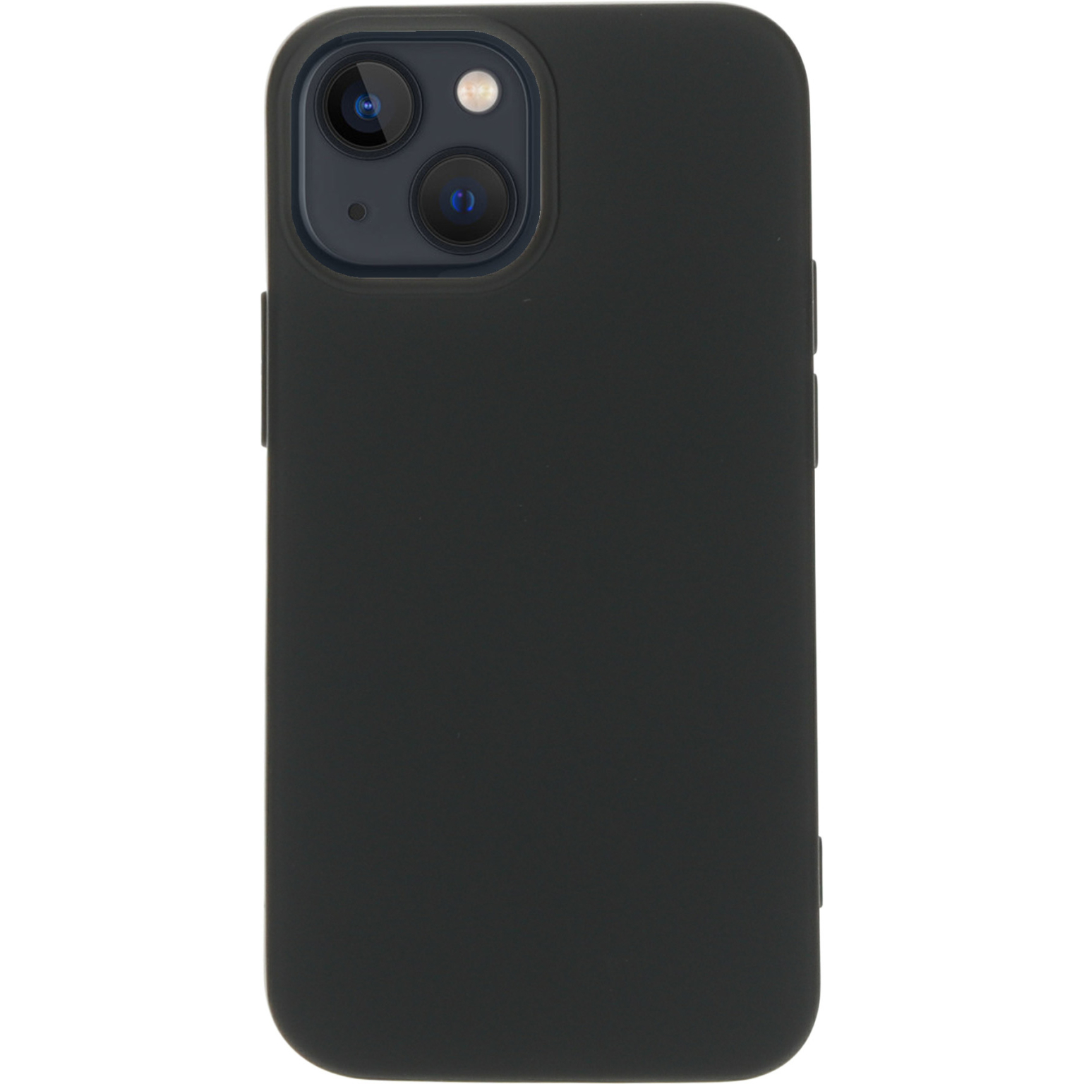 Black phone case with a camera with two lenses. The phone case is black.