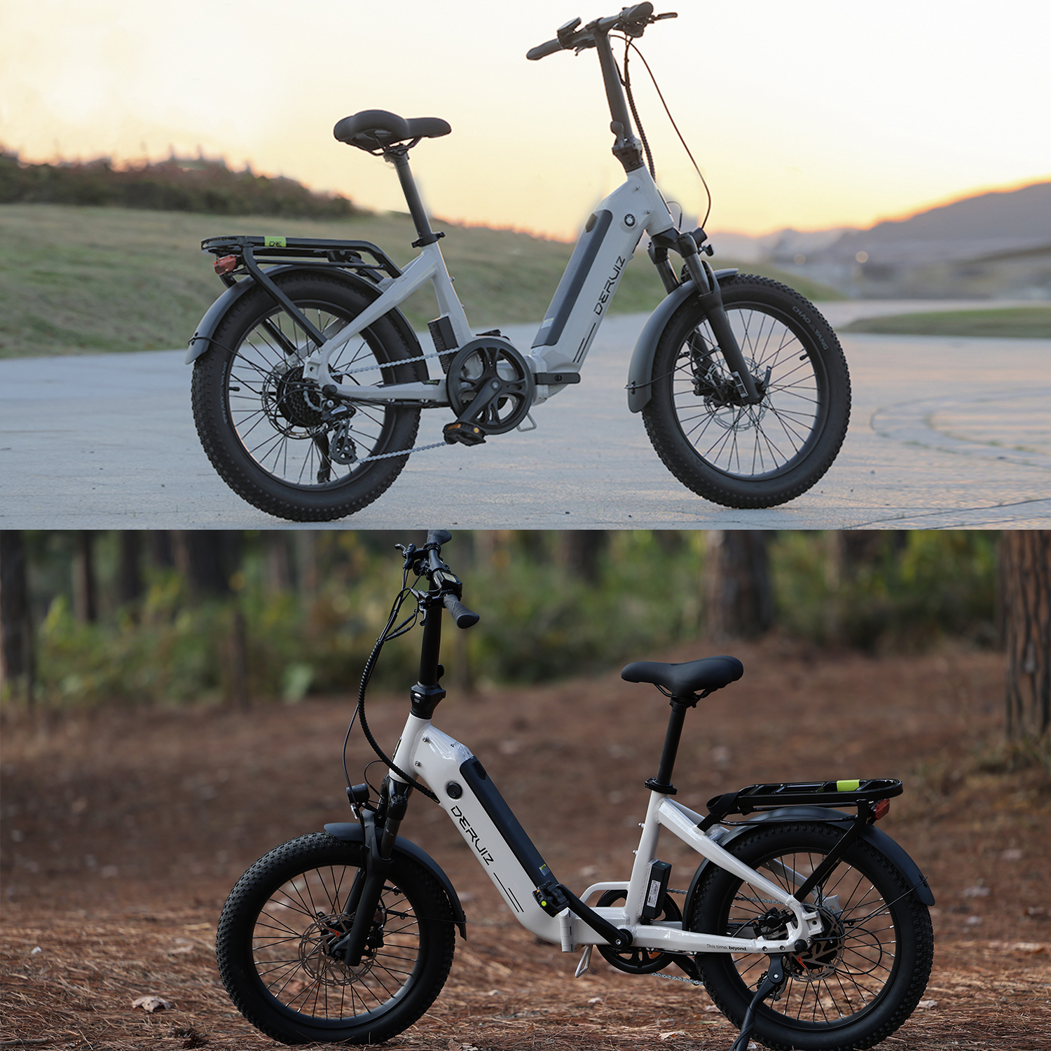 DERUIZ E-Bike Xmas Package Peridot MTB Klapprad All Terrain Bike (ATB) (Laufradgröße: 20 Zoll, Rahmenhöhe: 36 cm, Unisex-Rad, 500 Wh, Mineral White)
