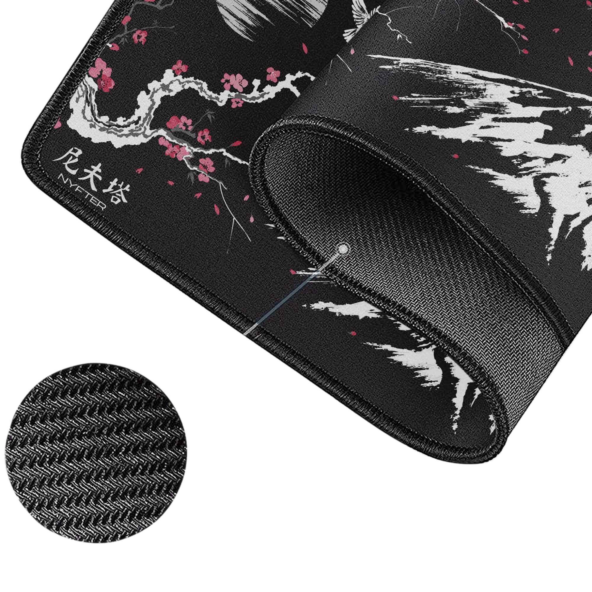 Nyfter Tappetino Mouse Da Gioco XXL Nyfpad 900x500 Mm - Premium Con Design Liquido Koi (Bamboo-Black)