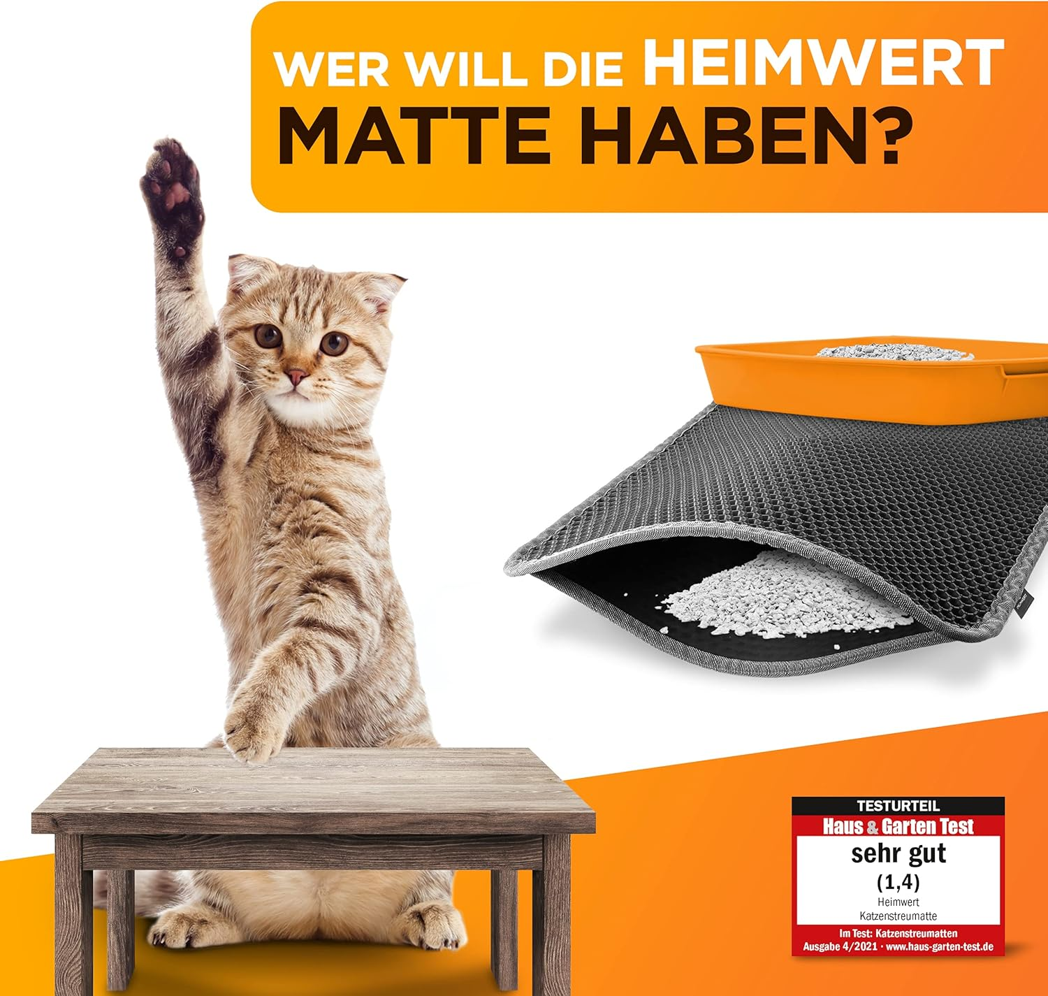 HEIMWERT Katzenklo Matte Katzenstreu Katzenmatte