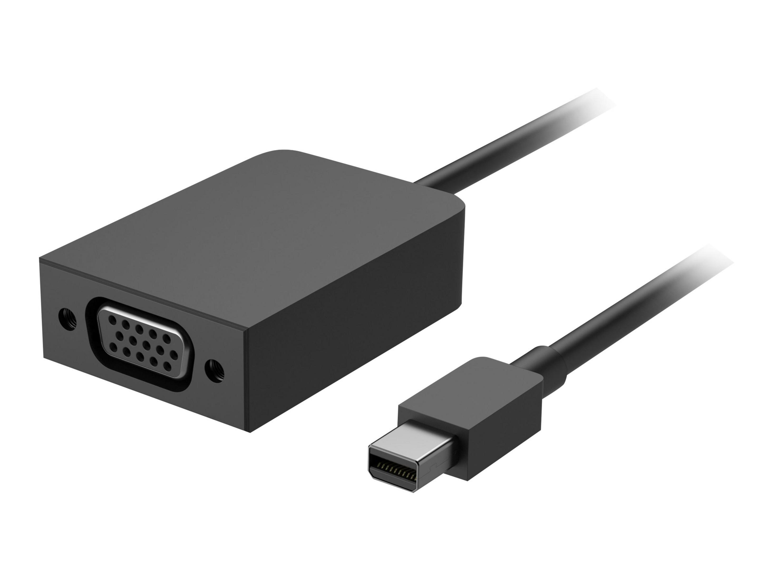 Un cavo adattatore da VGA a Mini DisplayPort nero.