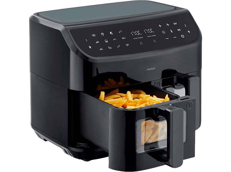 MEDION P20 XXL (MD 11760) Heißluftfritteuse 2600 Watt schwarz