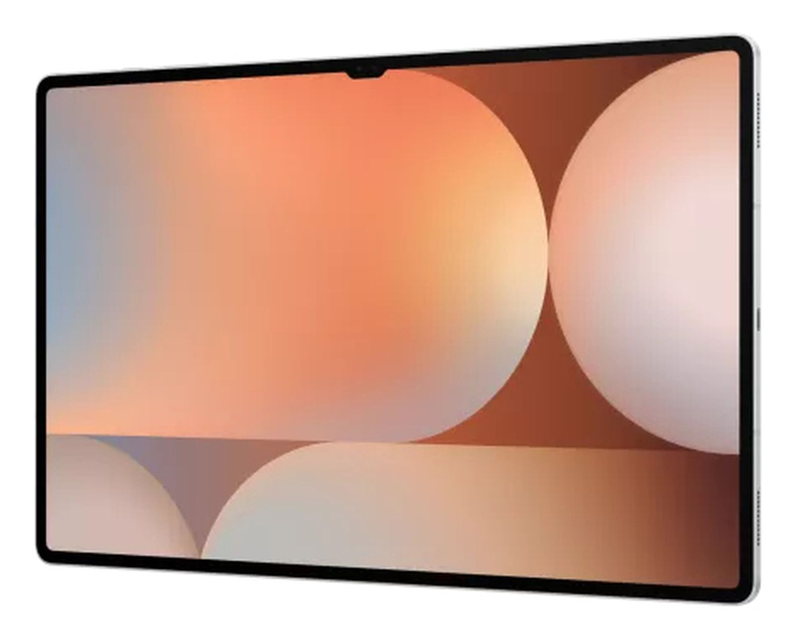 Tablet met een kleurrijke abstracte achtergrond. Zwarte rand, geïsoleerd op wit.