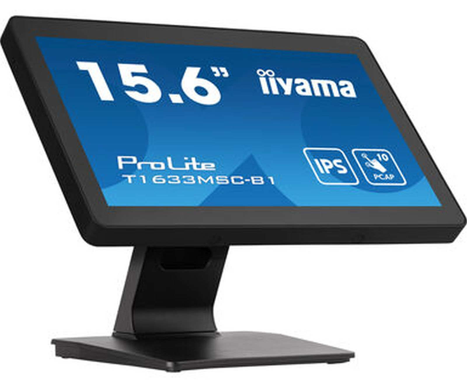 Wyświetlany jest czarny monitor z ekranem dotykowym z marką „iiyama”.