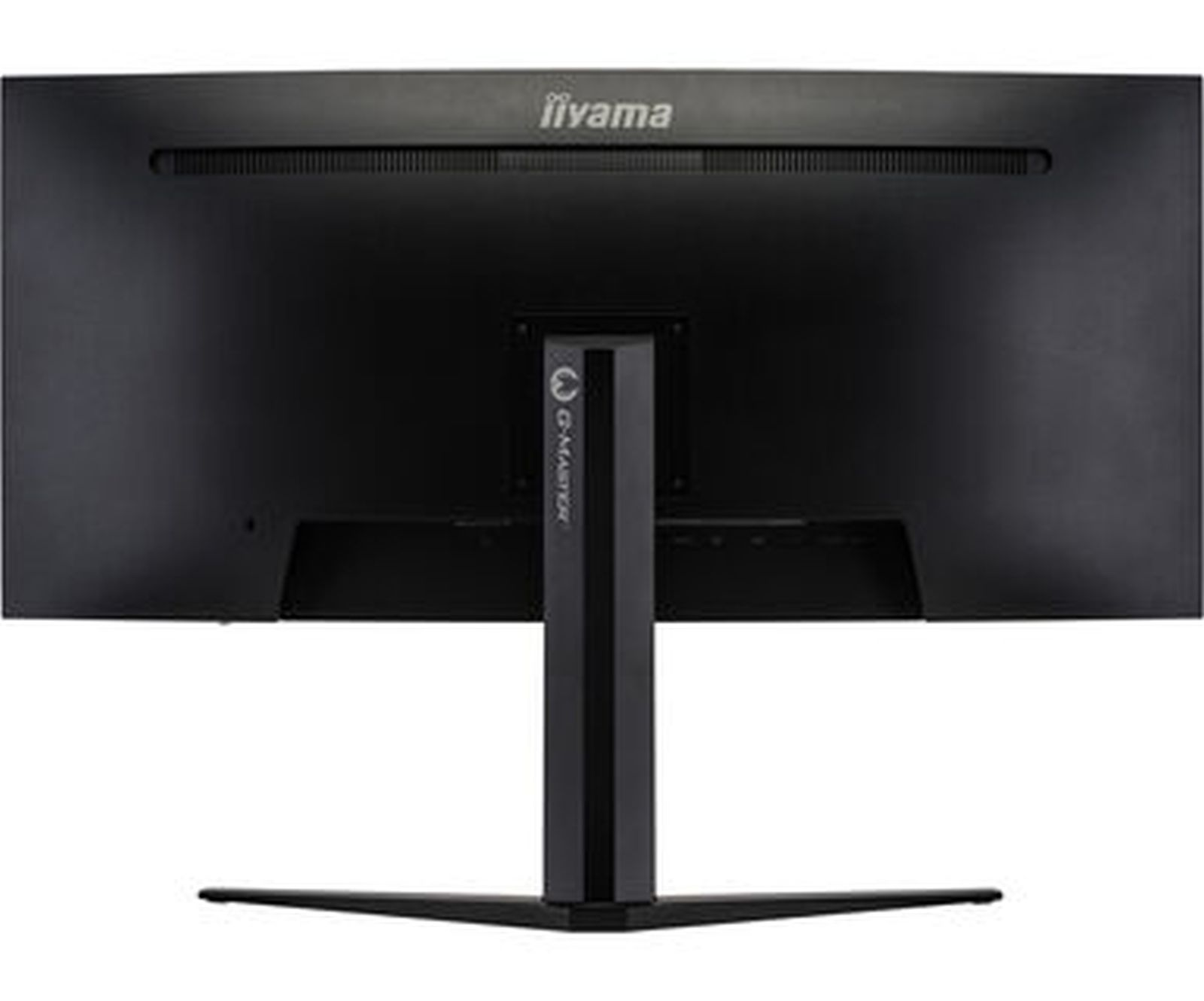 Rückseite eines schwarzen Computermonitors mit dem Markennamen 'iiyama'.