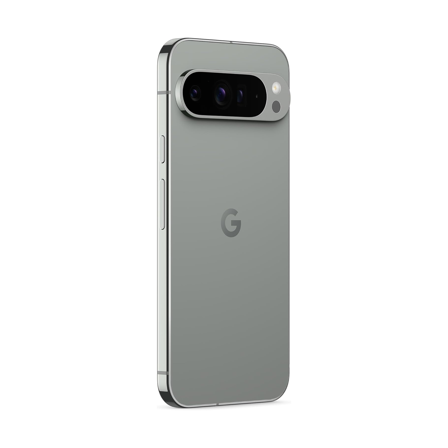 Dos du téléphone gris avec objectifs de l'appareil photo. Le logo Google est visible.