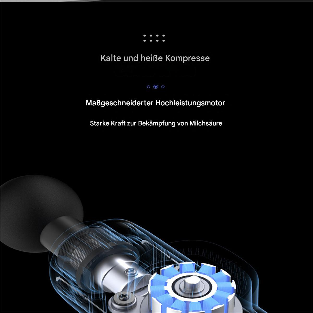 Eine Illustration mit Text und einem Maschinenteil. Text sagt Kalte und heiße Kompressen.