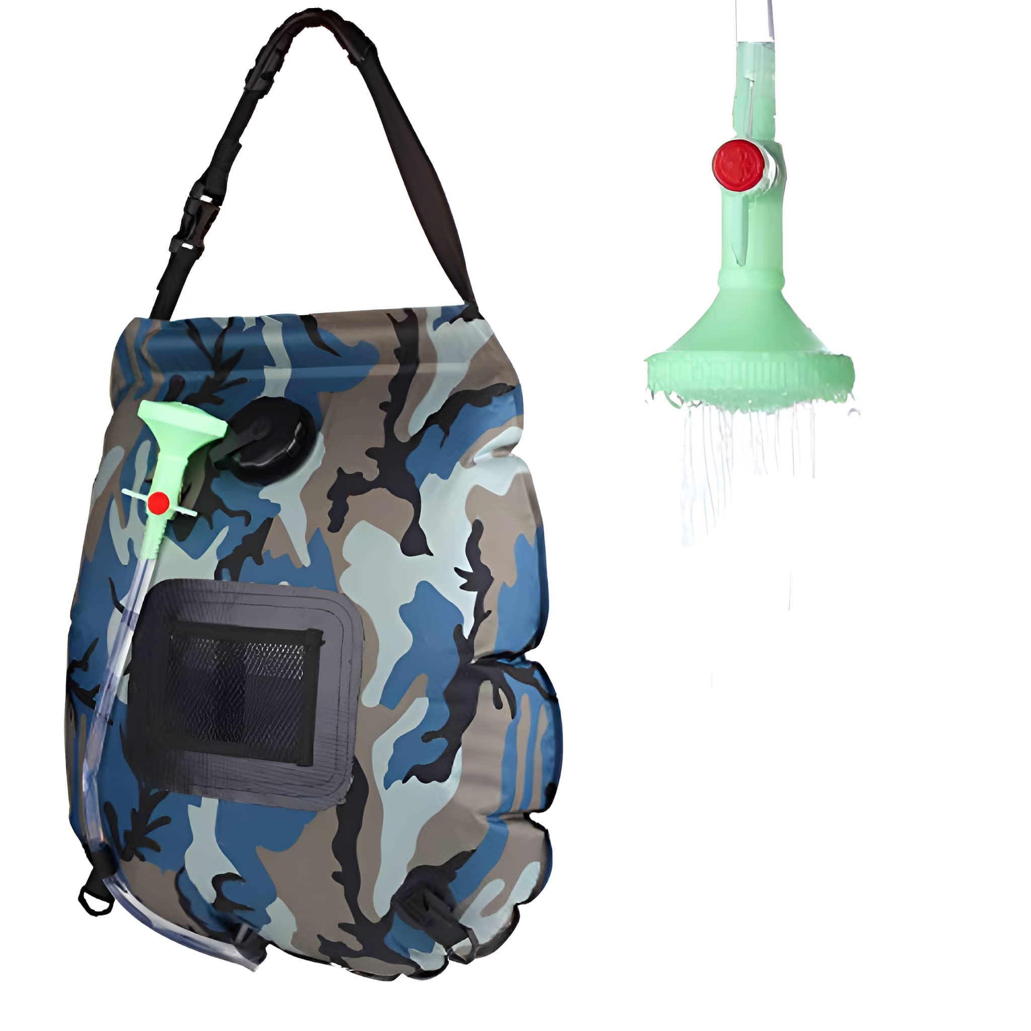 DECOME Faltbarer 20L Camping-Duschbeutel mit Solarheizung Temperaturanzeige  Multicolor