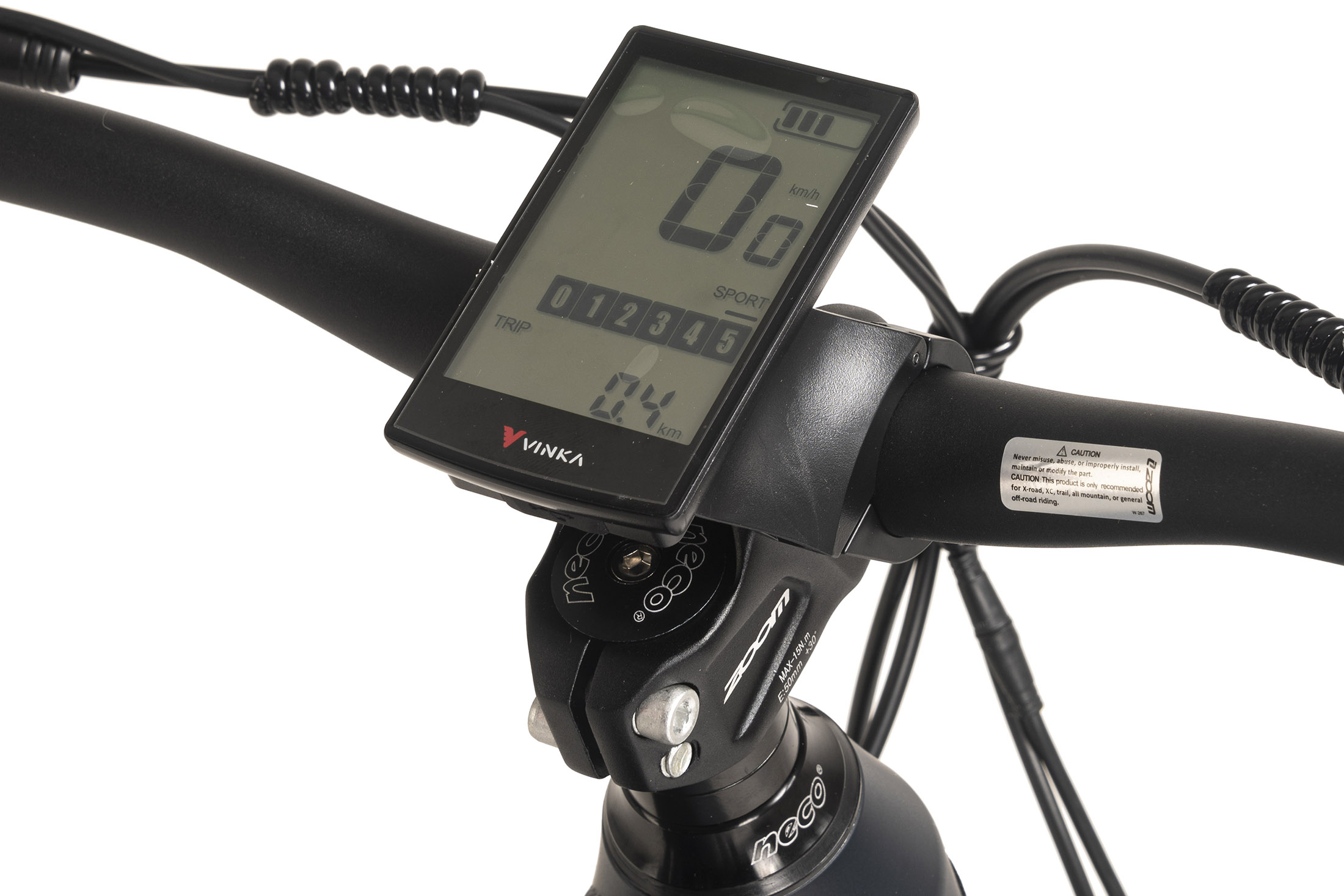Fahrradlenker, Display mit Infos und Vorbau.