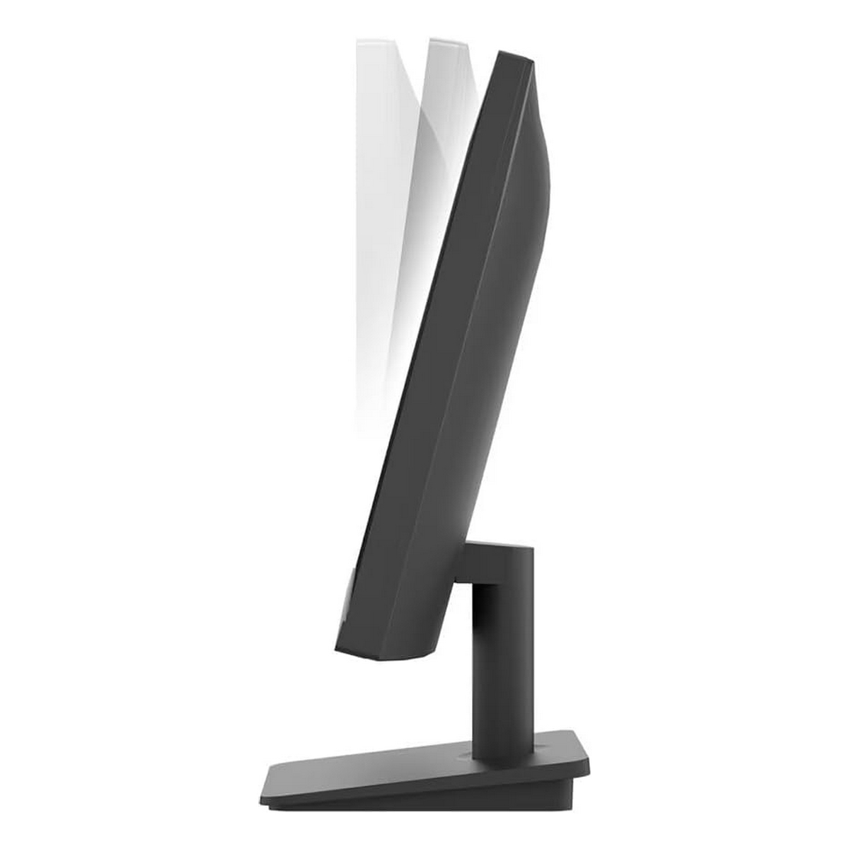 Czarny monitor komputera z opcją pochylania, z boku.