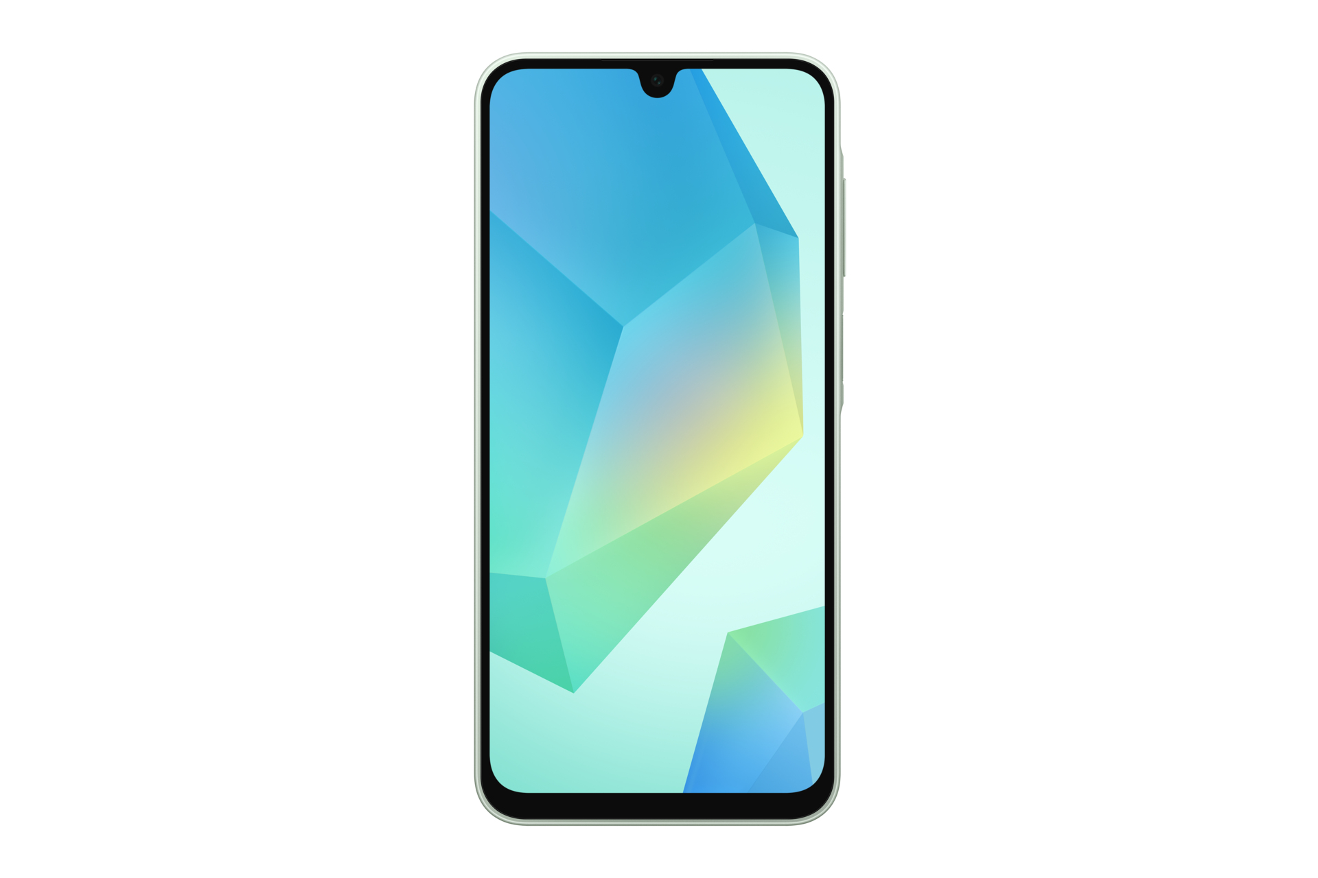 Smartphone mit farbenfrohem, abstraktem Hintergrund. Das Telefon befindet sich auf weißem Hintergrund.