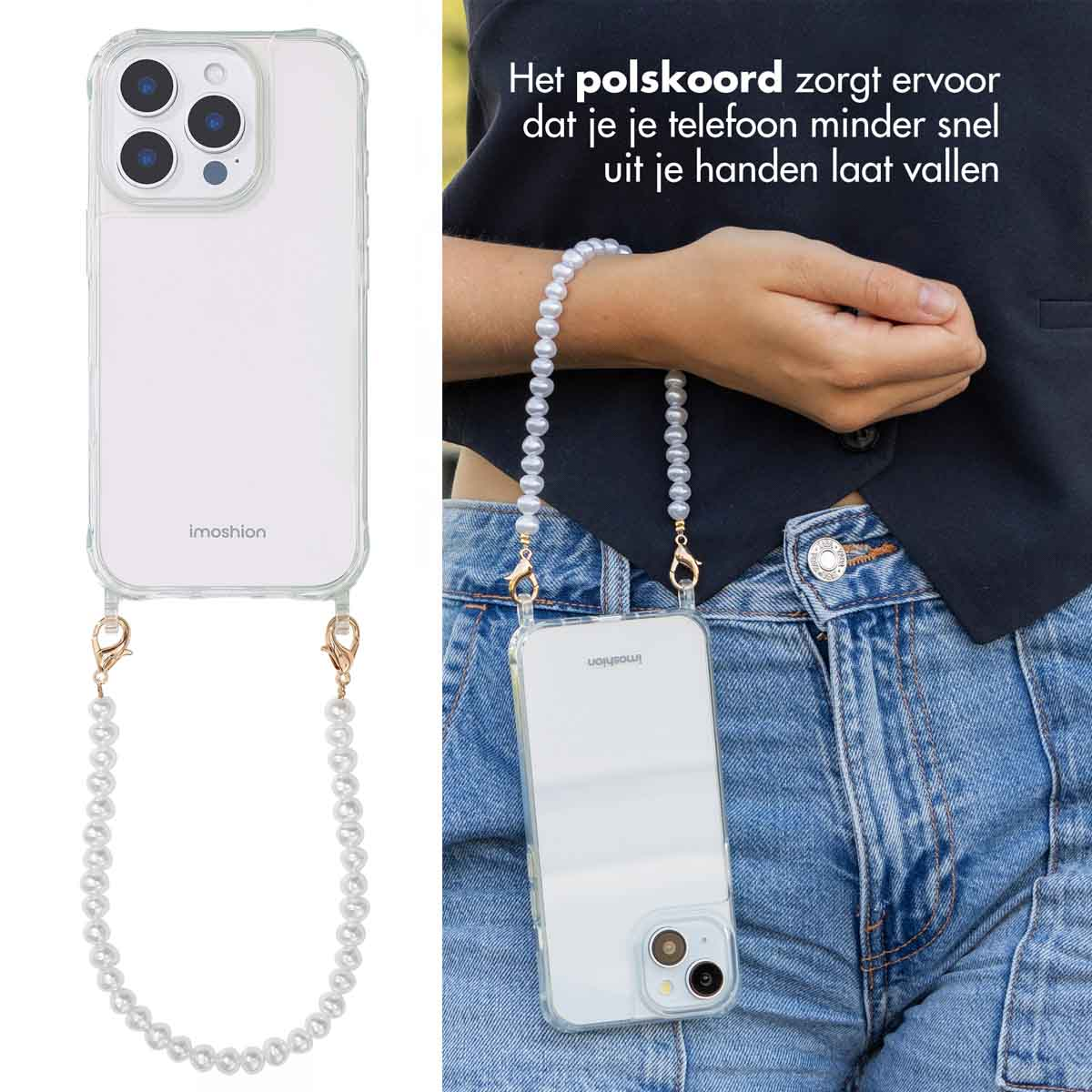 IMOSHION + armband Parels 2.0 COVER per iPhone 16 Pro Max, Trasparente