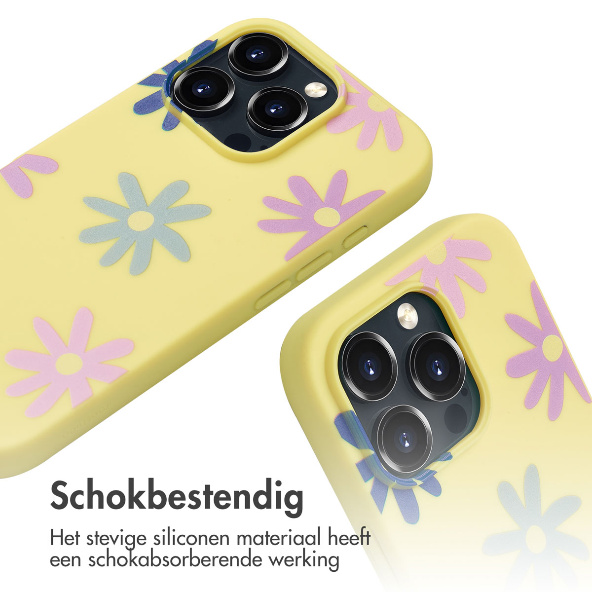 IMOSHION Siliconen design hoesje met koord - Geschikt voor Apple iPhone 16 Pro Max - Telefoonhoesje voor Apple iPhone 16 Pro Max Meerkleurig
