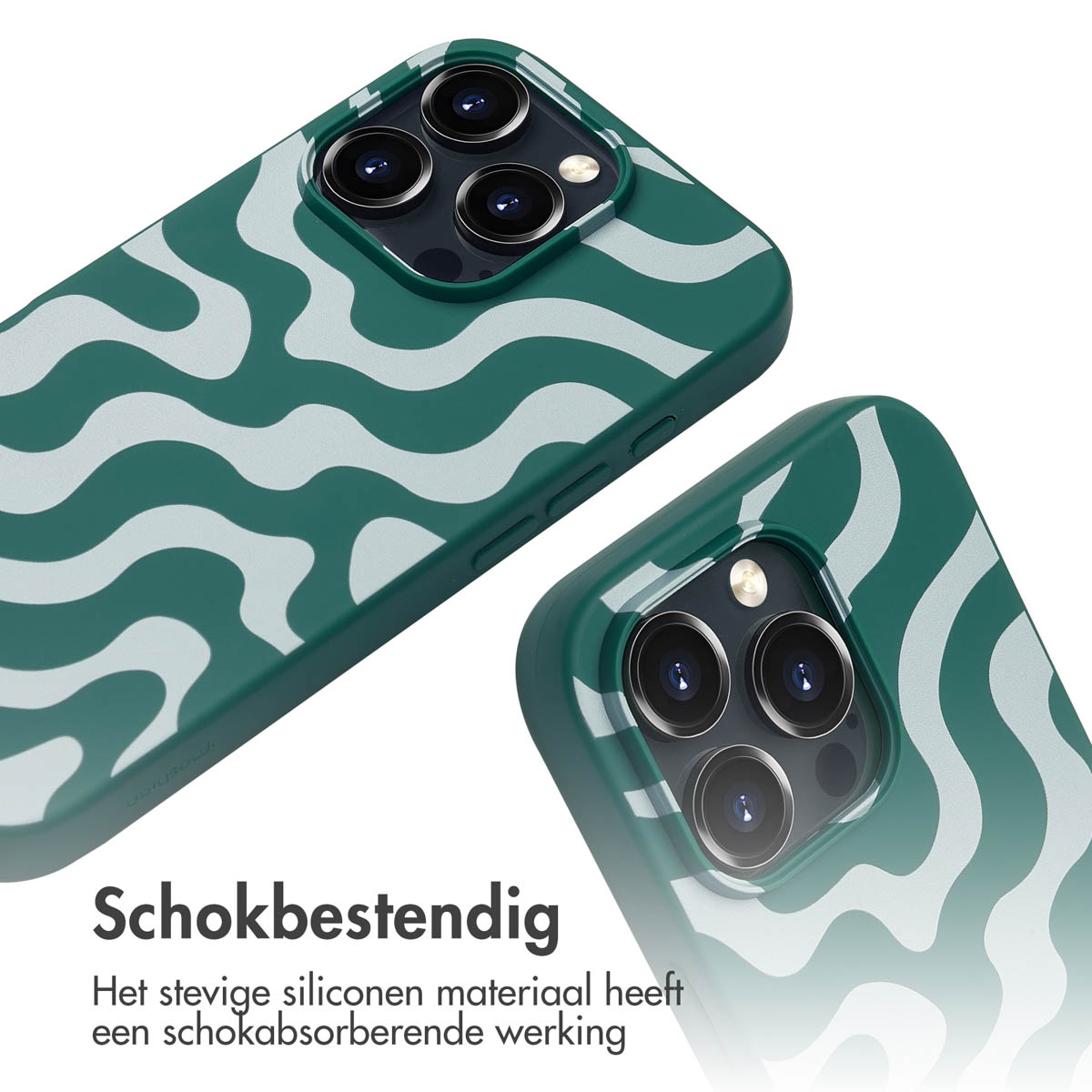 IMOSHION Siliconen design hoesje met koord - Geschikt voor Apple iPhone 16 Pro Max - Telefoonhoesje voor Apple iPhone 16 Pro Max Meerkleurig
